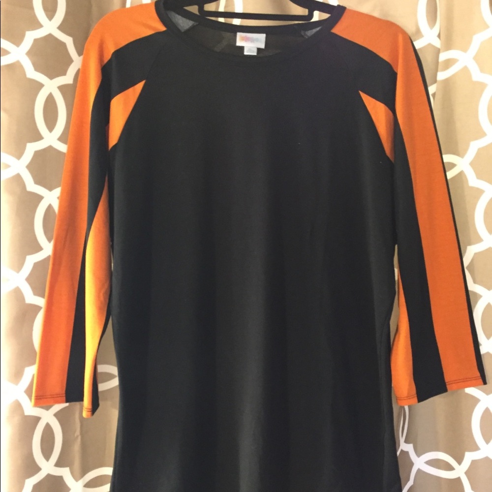 LuLaRoe orange and black Randy shirt